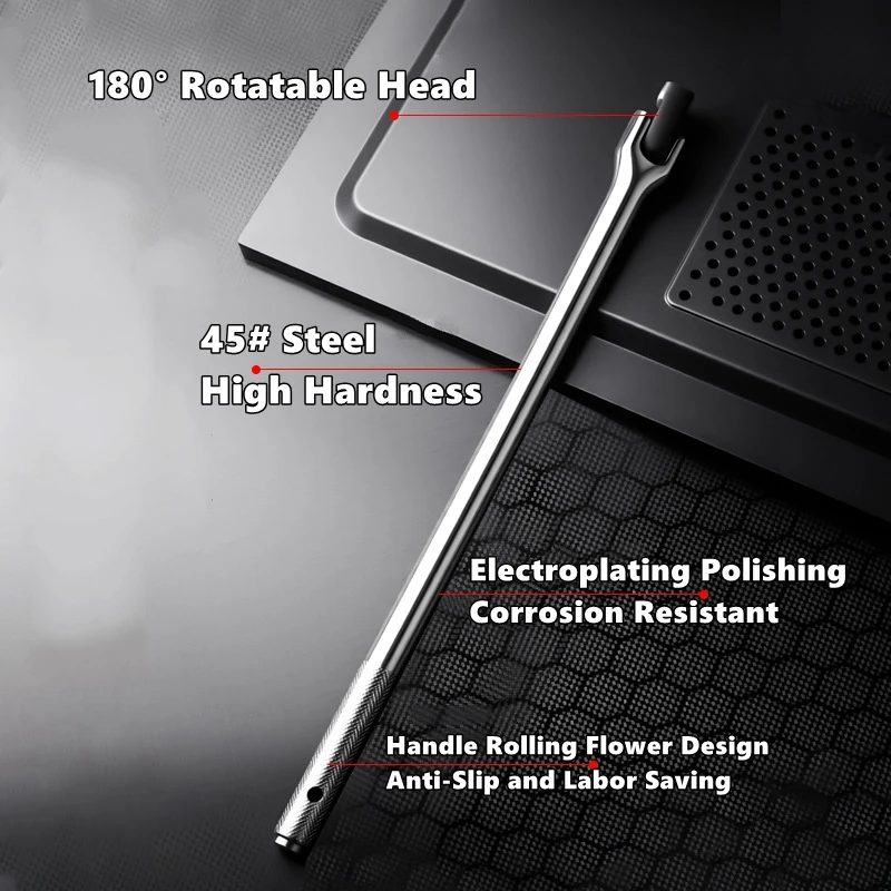 Activity Head Strong Lever Steering Handle Repair Tool 1/2 Inch F Rod Wrench Socket 10 15 18 Torque Long Force Bar