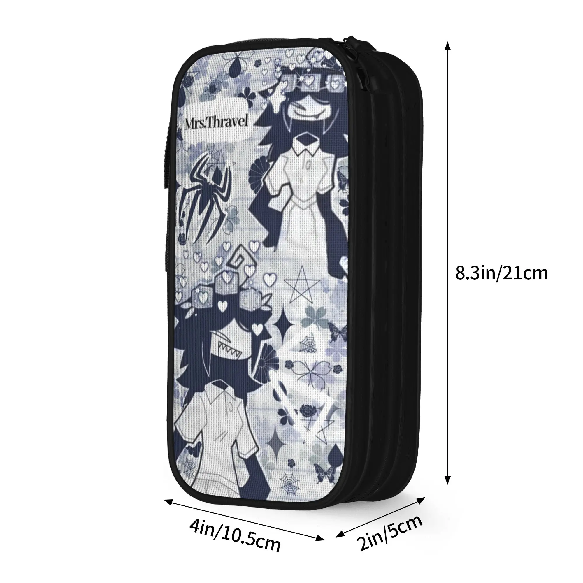 Cartoon Anime Miss Circle Pencil Cases Classic  Fundamental Paper Education Pen Bag Large Storage Students Zipper Pencilcases