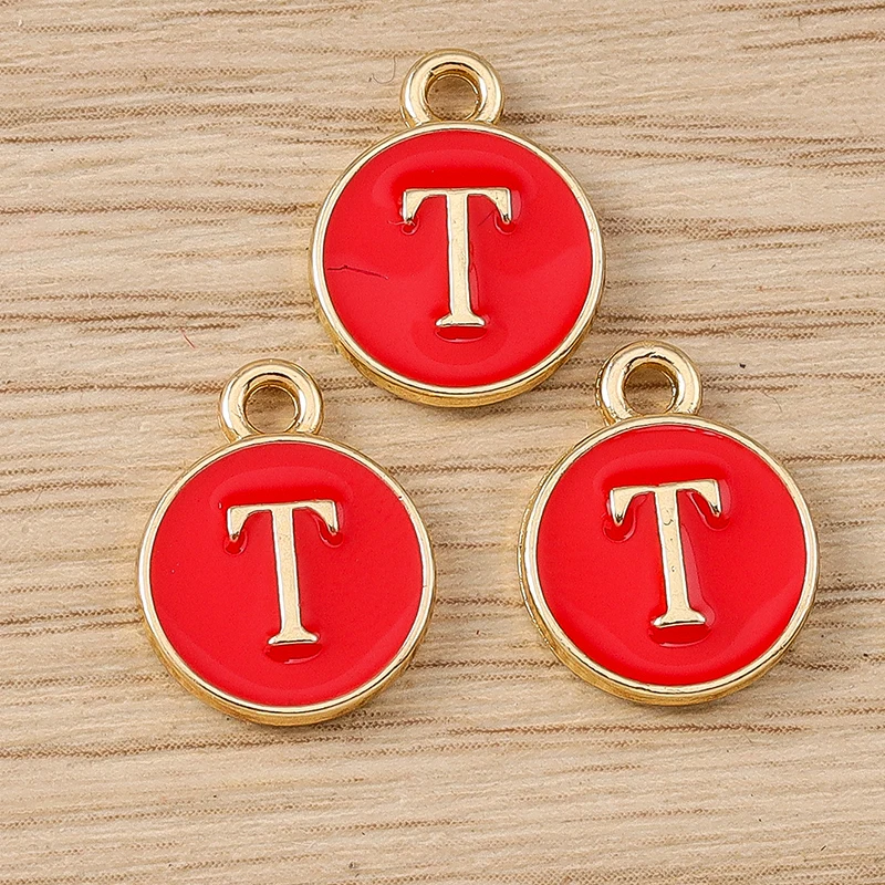 10 Stück 11x14mm Niedliche Emaille-Buchstabenanhänger A-Z für Schmuckherstellung, Ohrringe, Anhänger, Halsketten, DIY-Bastelbedarf – Detail 22