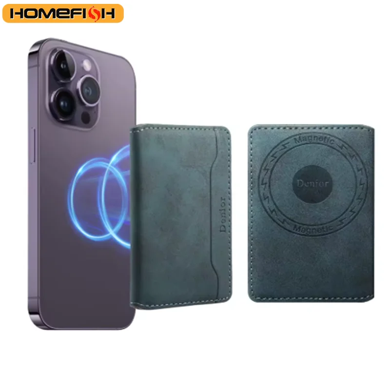 HOMEFISH Artificial leather credit card magnetic elastic wallet(3 card slot)with strong magnetic accessories ID card clip wallet