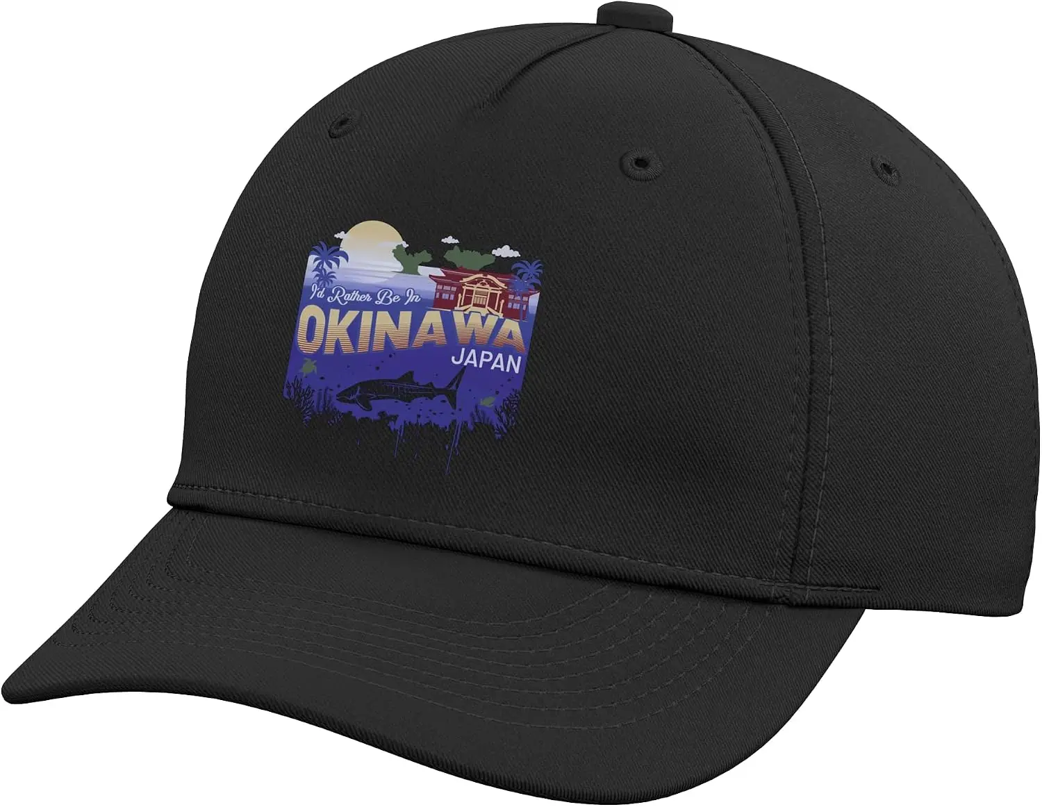 I Would Rather Be in Okinawa Japan Vintage Japanese Souvenir Adjustable Baseball Hat Street Fashion Outdoor Sport Baseball Cap