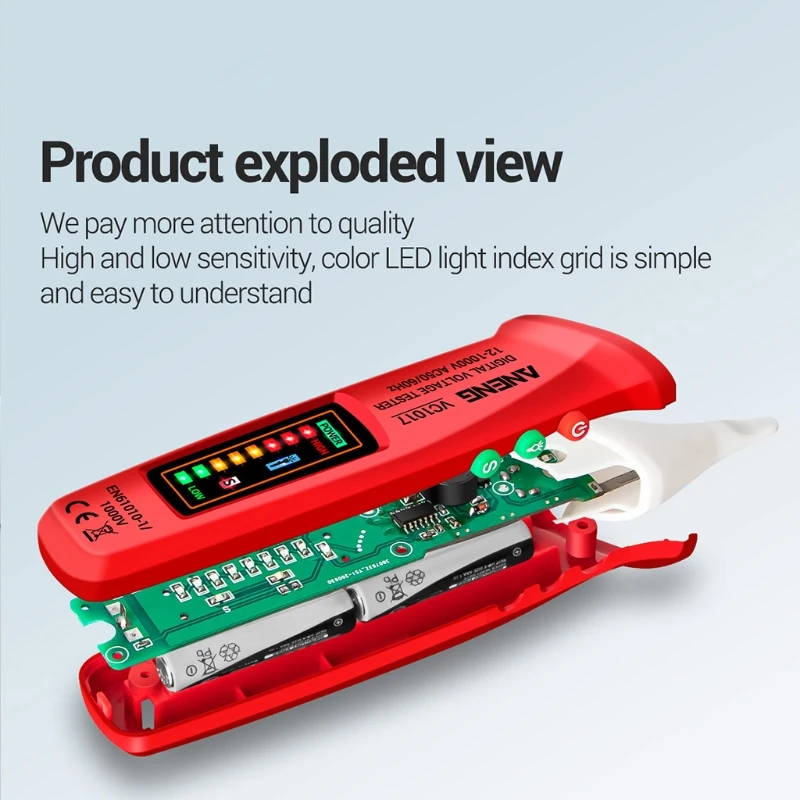 VC1017 Digital Multimeter Pen Type Meter Non Contact for DC 12V-1000V Live Wire Dropship