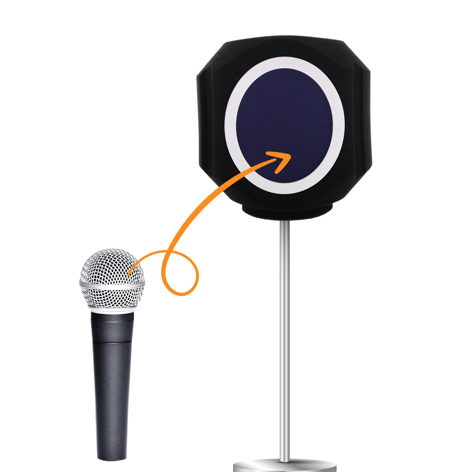 

Studio Isolation Shield High-Density Sound Absorbing Sponge Soundproof Cover For Condenser Mic Recording Broadcasting Ktv Live