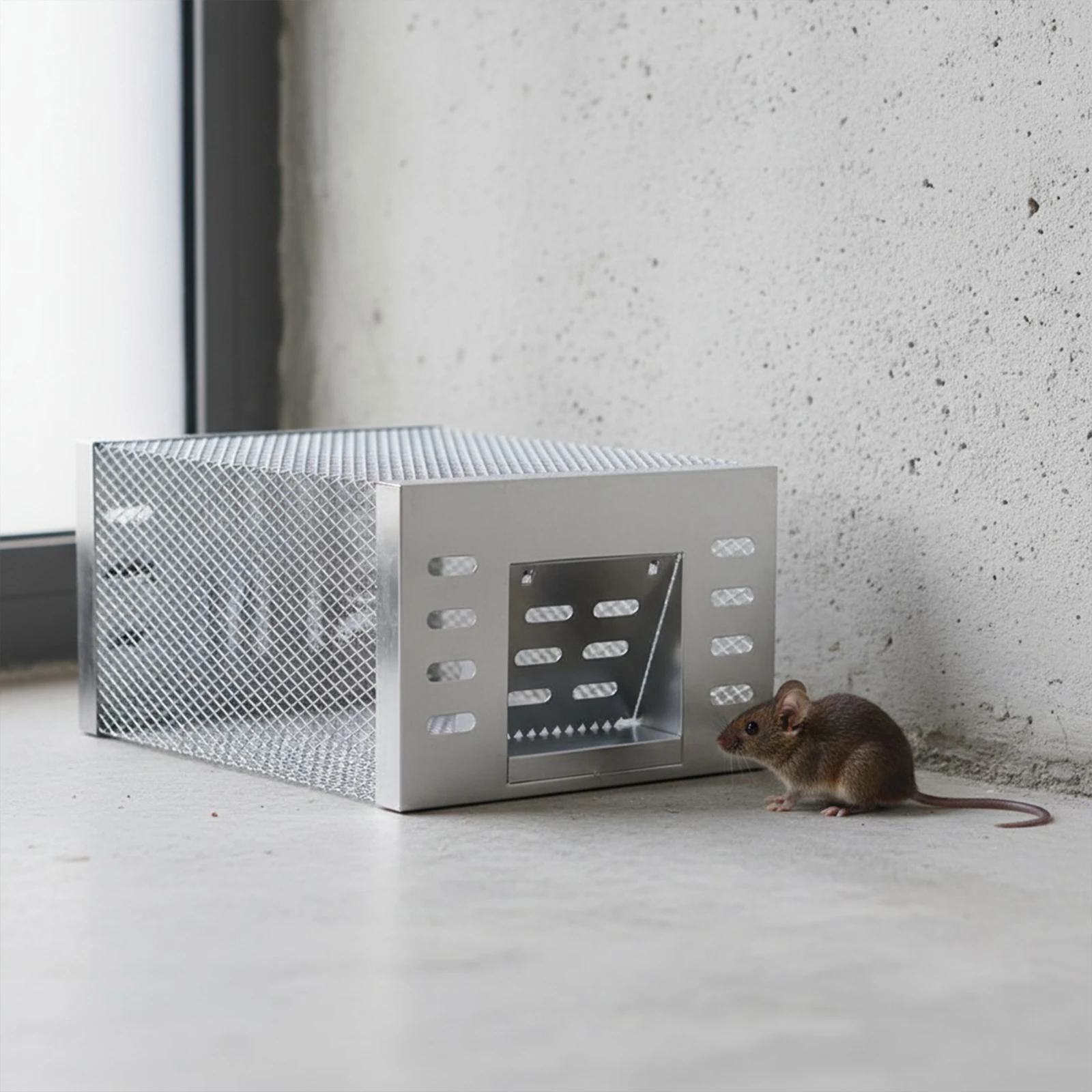 الإنسان الذكية مزدوجة الباب فخ الجرذ الصلب لا قتل لايف الصيد مع ثقوب الهواء الفئران فخ فعالة الصحية آمنة قفص الماوس الفخاخ #4
