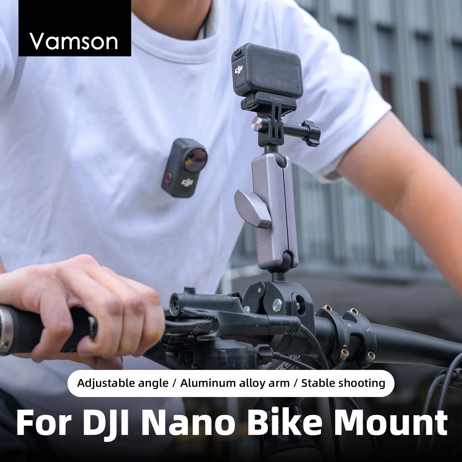 

Vamson for DJI Osmo Nano Crab Clamp Handlebar Mount, Motorcycle Bicycle Bike Riding Shooting Action Camera Accessories