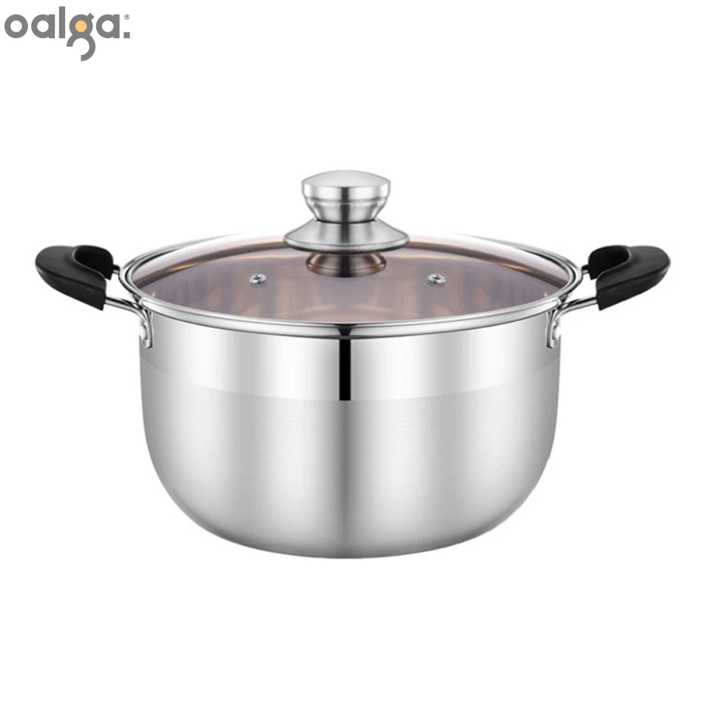 304 Food-grade Stainless Steel Thickened Soup Pot with Double Bottom Large-capacity Bakelite Handle Soup Pot Kitchen Gift Pot