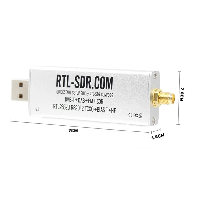 Receptor sem fio definido por software multifuncional, receptor de rádio, RTL-SDR V3, R820T2, RTL2832U, 1PPM, TCXO, SMA, RTLS, SDR
