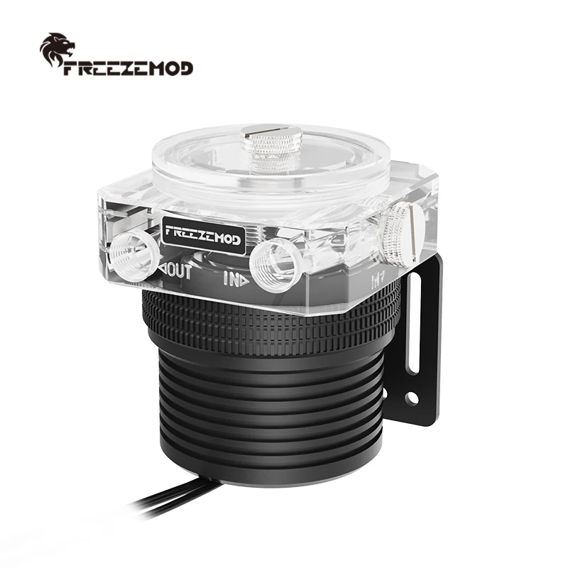 FREEZEMOD-مضخة تبريد المياه مع درع معدني ، موديل D5 ، مع تعليق مغناطيسي شفاف ، PWM RGB ، AURA ، لتبريد المياه PU-GTD5
