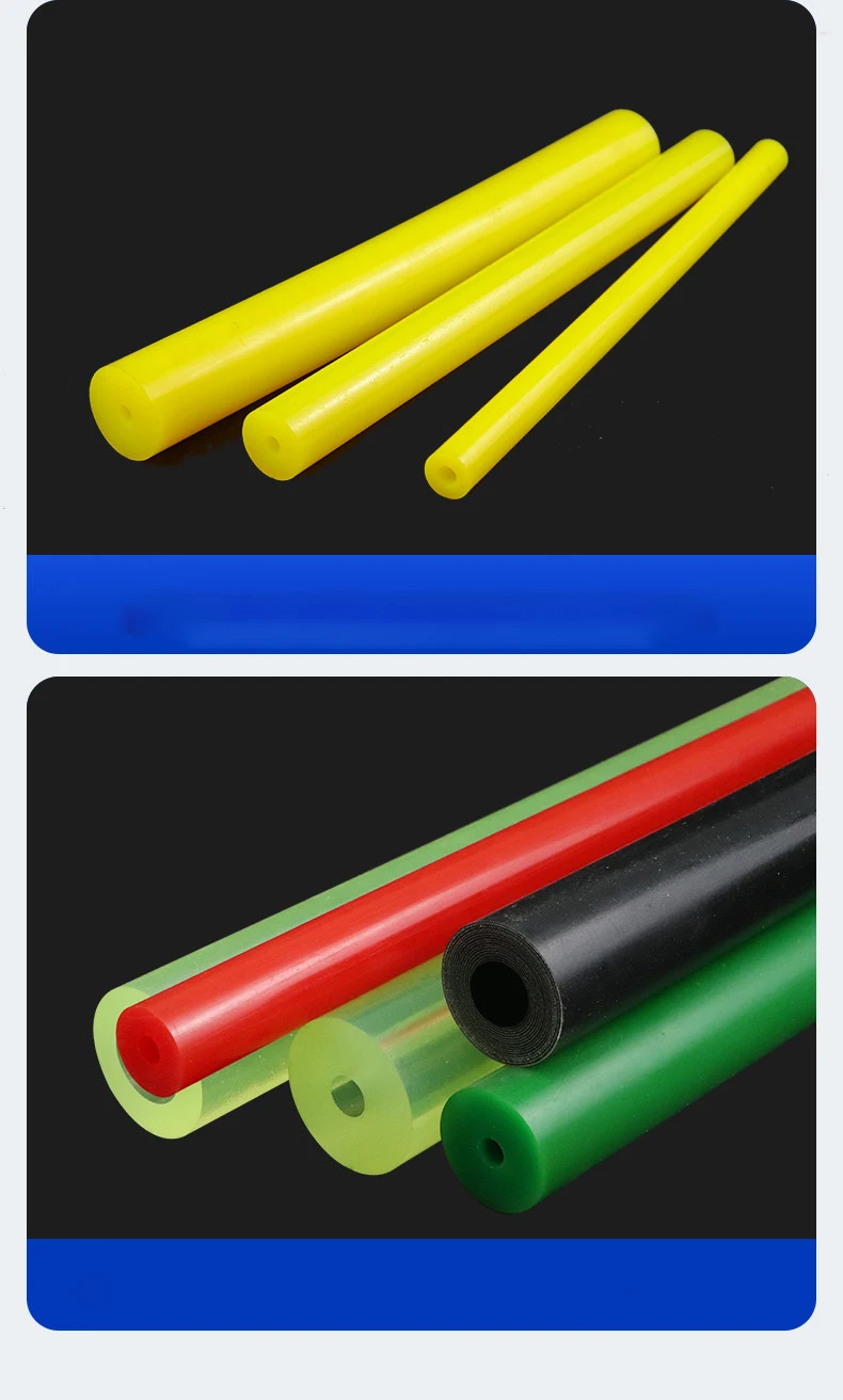 Colored Polyurethane Tube Shore 80A PU Hollow Rod 20-60mm Beef Tendon Elastic Rubber Rod Length 500mm