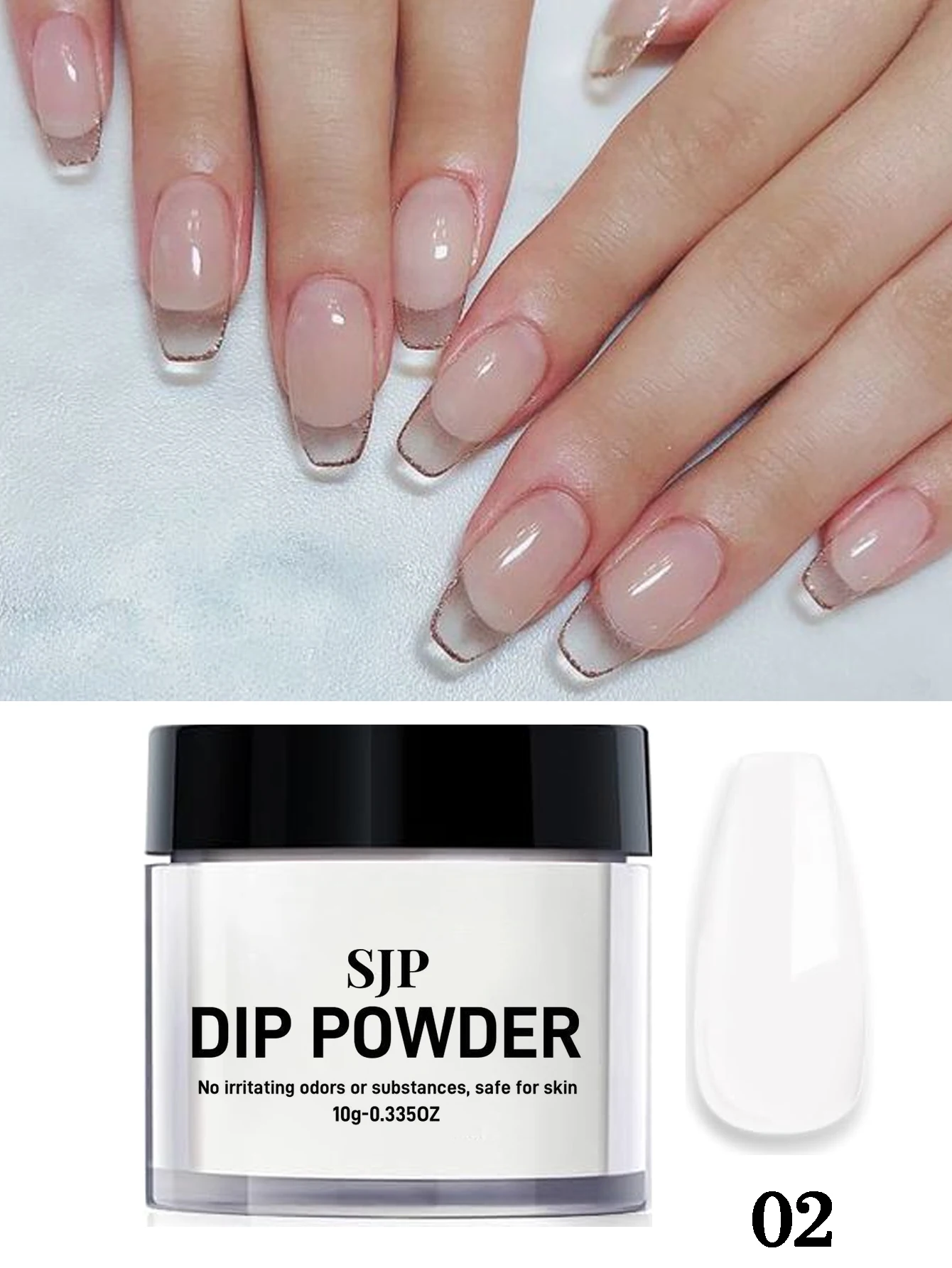 Polvere per immersione colorata, polvere per immersione per unghie da 10 G per manicure francese, adatta per salone di bellezza domestico fai da te, manicure a lunga durata, senza polimerizzazione