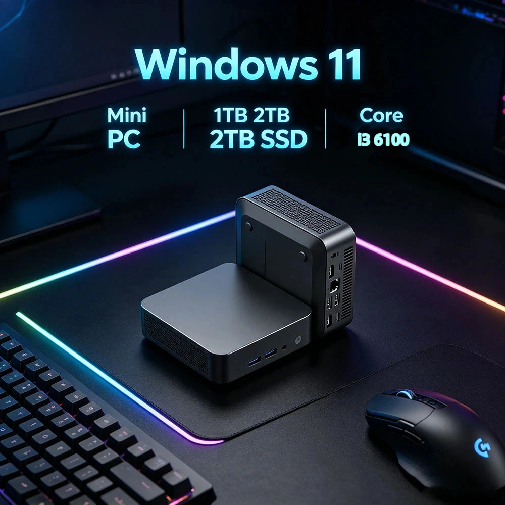 

Robust Mini PC Core i3 6100 Windows 11 Pro 32GB RAM 1TB/2TB SSD WiFi6 BT5.2 4K Office Gaming Study PC 3 Years Warranty