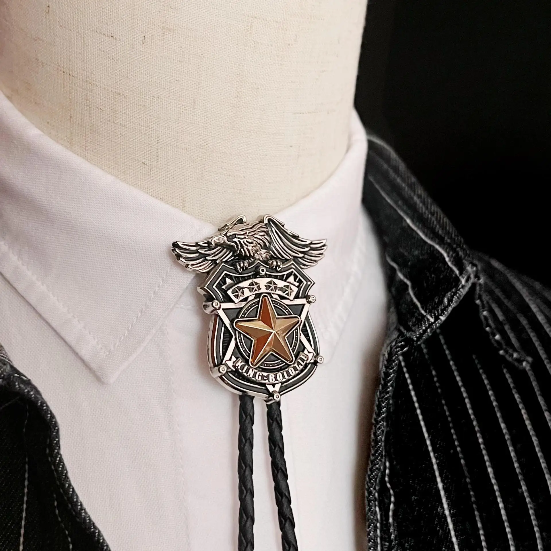 レトロスタイルのオートバイポルカドットネクタイファッショナブルな五芒星シャツネクタイハイエンドスーツネクタイカジュアルアローヘッドパターン