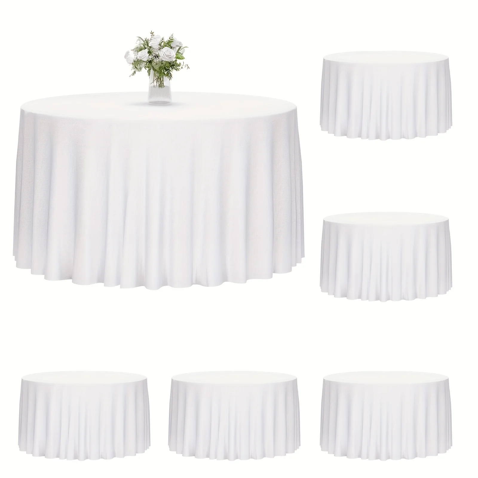 Round Tablecloth – 120 Inch Washable Cotton-Polyester Blend, Soft & Wrinkle-Resistant, Ideal for Weddings, Birthdays, Holidays, - view 8