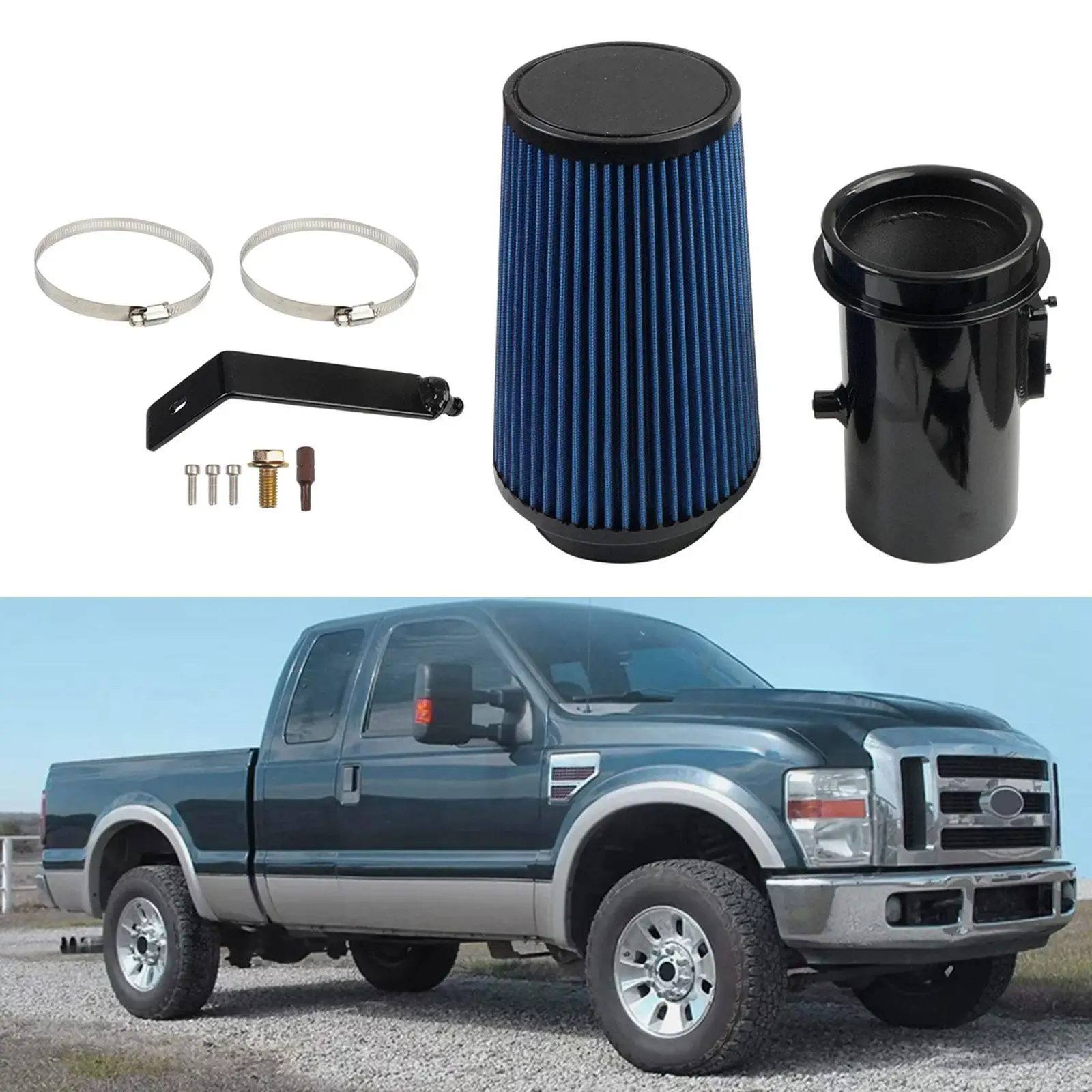 

Cold Air Intake Pipe Kit Spare Parts Filter System Accessories for Ford 6.4L 2008-2010 Engine Professional High Performance