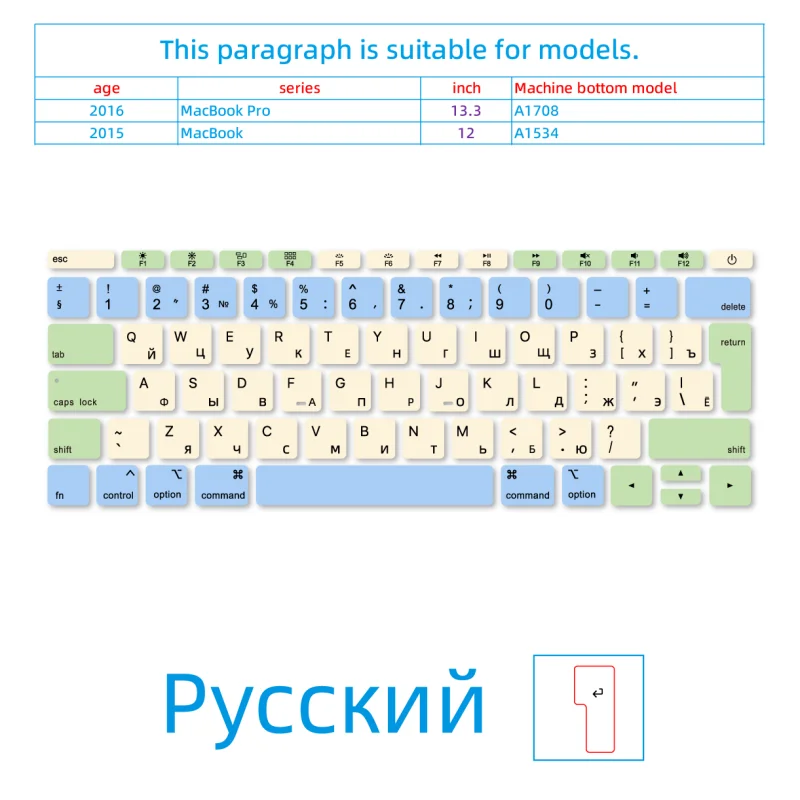 Suitable for (Russian Layout) MacBook Keyboard Stickers Personalized Cartoon Button Stickers