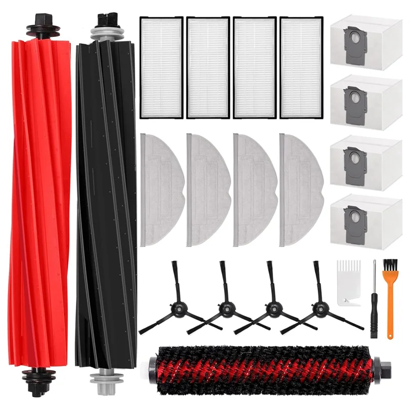 ABUD-untuk Roborock S8 Pro Ultra/S8/S8 +/S8 Plus Suku Cadang Penyedot Debu Sikat Sisi Utama Filter Hepa Kantong Debu Kain Pel