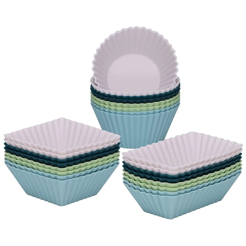 24 Piece Silicone Muffin Cups Baking Tools for Cakes Reusable Silicone Drop shipping