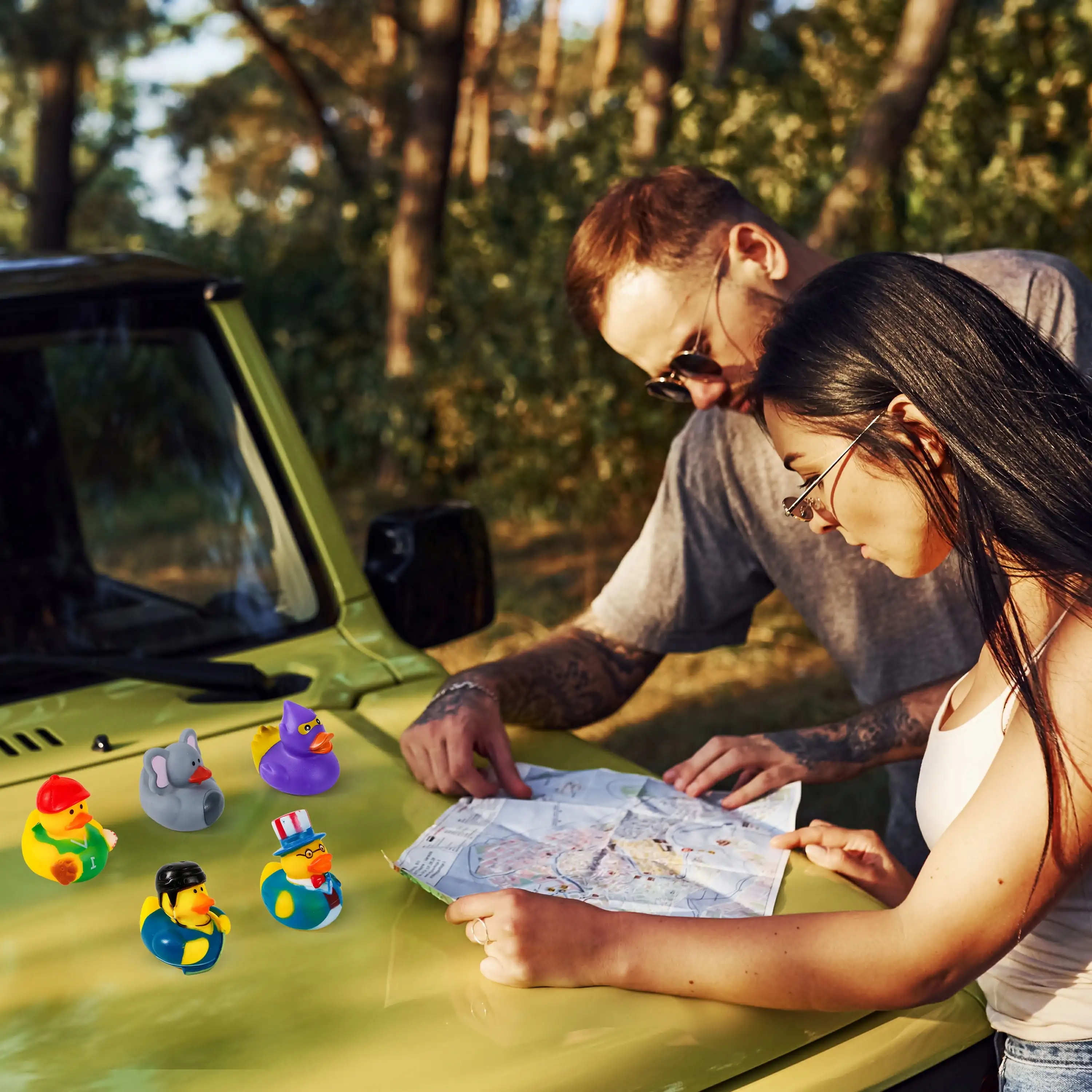 Joyfy Gumowe Kaczuszki Losowy Zestaw Mini Gumowe Zabawki Kaczuszki dla Dzieci Zabawki do Kąpieli Pod Prysznic Prezenty Urodzinowe Letnie Zabawy na Plaży i w Basenie