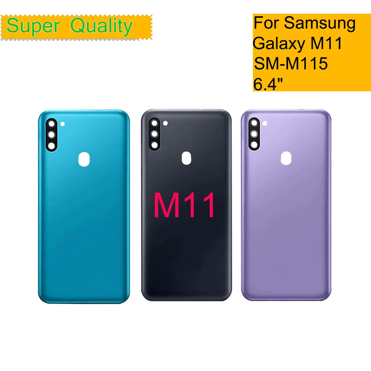 

10Pcs/Lot For Samsung Galaxy M11 M115 Housing Back Cover Case Rear Battery Door Chassis Shell With Camera Lens Replacement