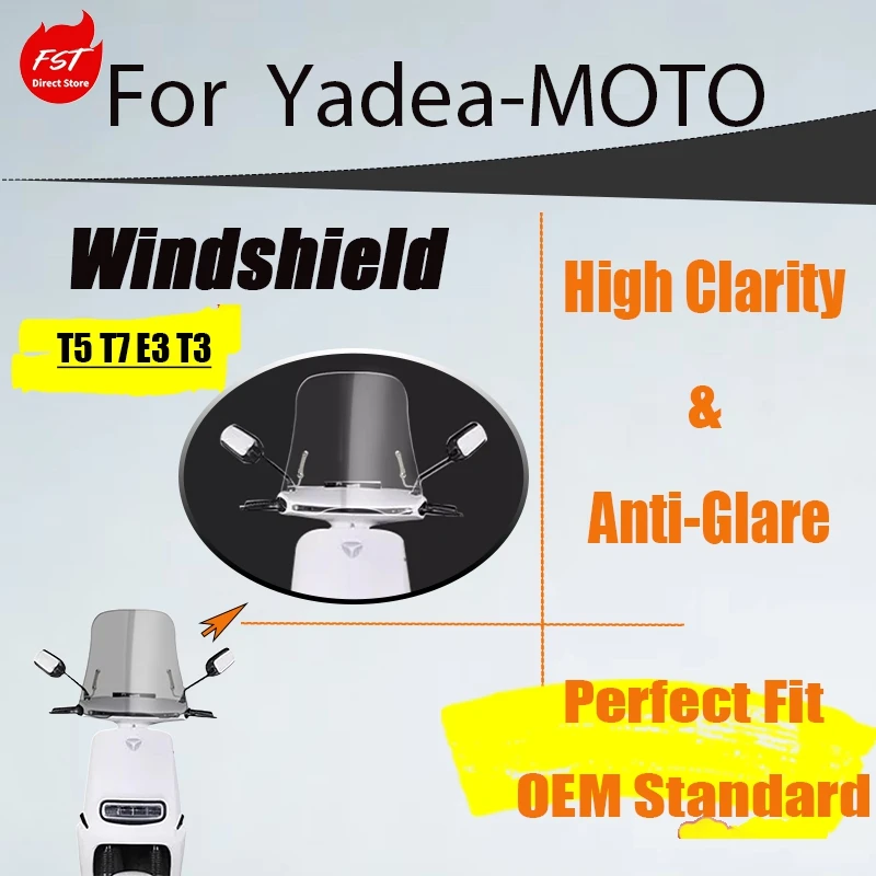 Suitable For Yadea Electric Vehicle Windshield E3 T3 Universal Front Windshield T5 T7 Modified Windshield Windshield
