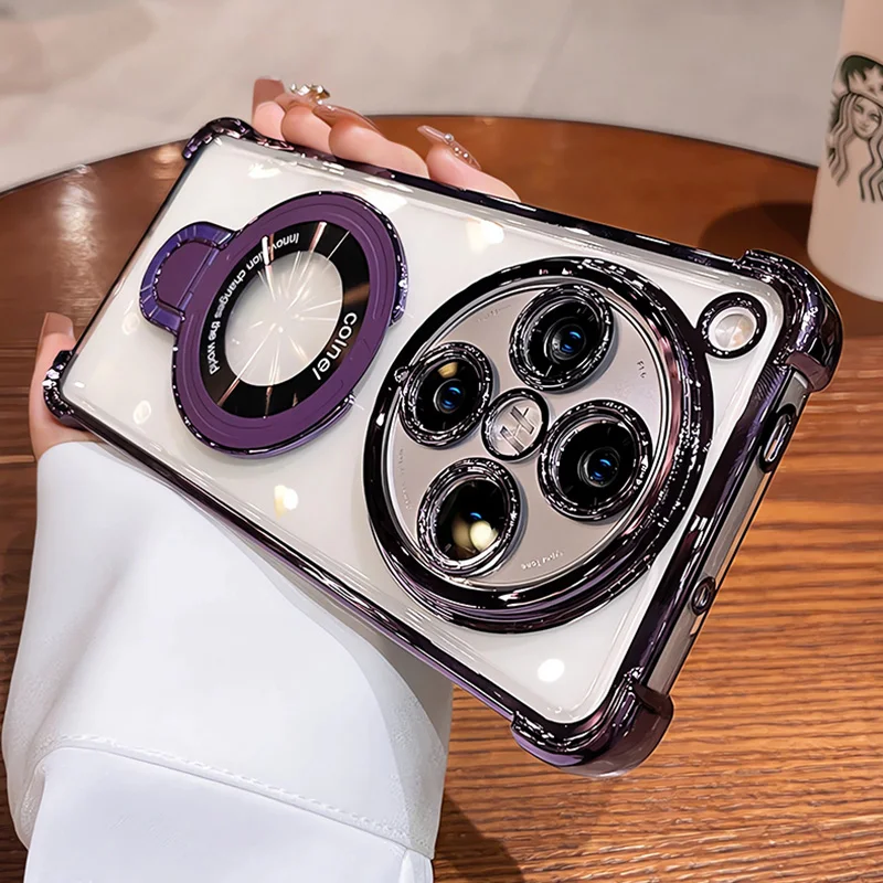 لـ OPPO Find X8 Pro حافظة مغناطيسية فاخرة مطلية وسادة هوائية ناعمة من السيليكون الشفاف لحماية الكاميرا غطاء مقاوم للصدمات #5