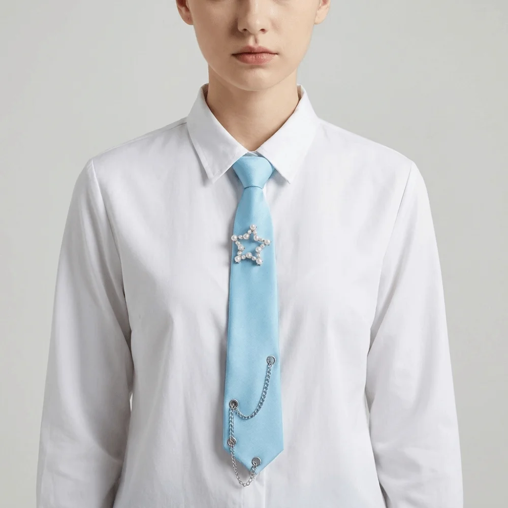 Simple Korean Style Star Tie Choker JK Long Necktie Academic Style College Style Shirt Tie Kids