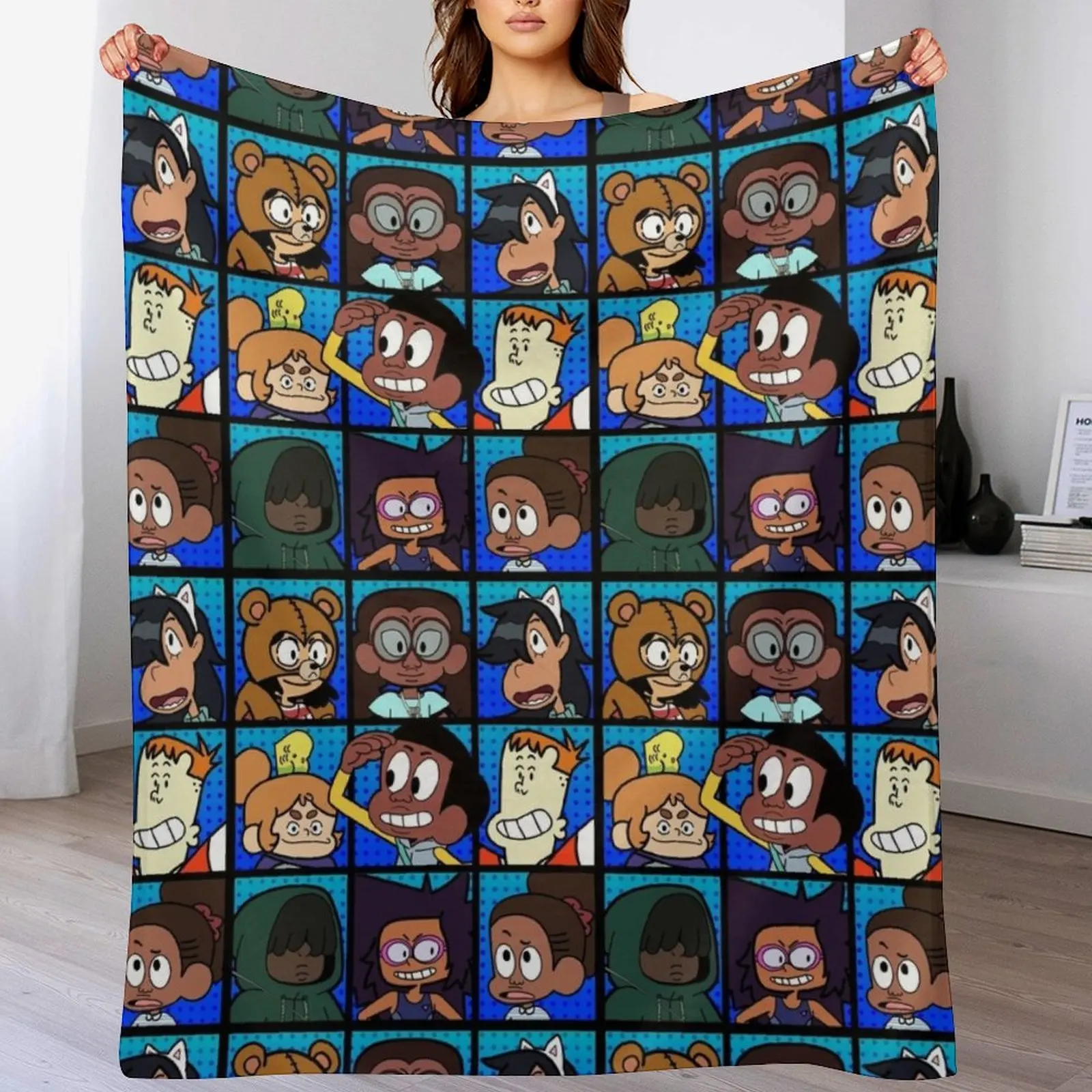 

Craig of the Creek Characters Blue Throw Blanket Luxurious Soft Fuzzy Blanket for Sofa Bed