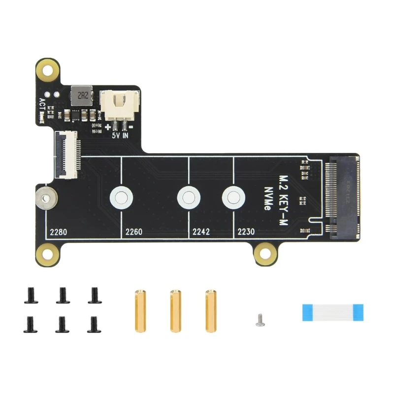 X1001 PCIe M.2 NVMe SSD Bottom Board for Pi 5Accelerates Data Transfer and Booting