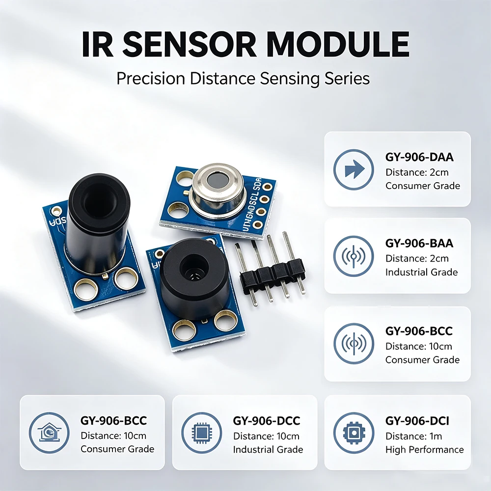 GY-906 MLX90614ESF BAA BCC DCI Non-Contact Infrared Temperature Sensor Module -55°C~+500°C I2C Output for Arduino Raspberry Pi