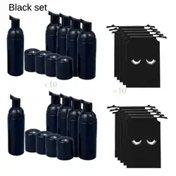 Black Set 60ML Plastic Foaming Pump Bottle Foaming Bottle Brush  Eyelash Makeup Bottle Cleanser Soap  Skin Care Tools