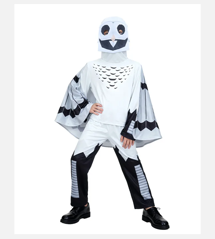 

New Halloween Adult Man Boy 99Nights in The Forest Owl Animal Outfit Tops Pants Mask Gloves Set Costumes Child Show Clothes Gift