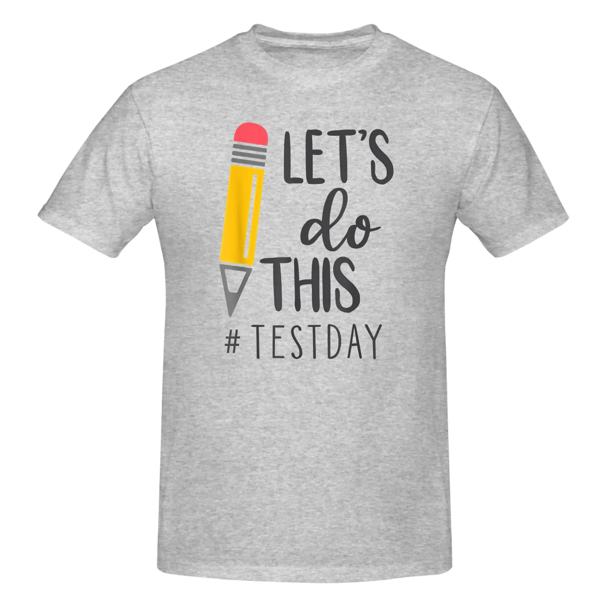 1 Piece Lets do This Graphic 100% Cotton T-Shirt Test Day Tees Tops For Men