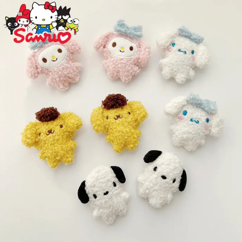 1Pc Sanrio Melody Kuromi Cinnamoroll Pochacco Cartoon Doll Brooch Fabric Bag Socks Headwear Accessories Decoration Pendant Gift