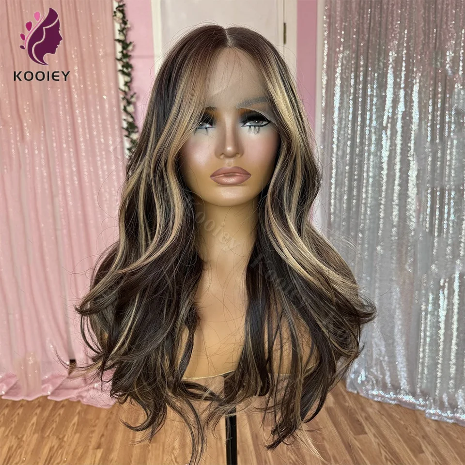 Glueless Silk Top 2/27 Colored 13x4 Body Wave Human Hair Lace Front Wig Brazilian Remy Highlight 360 Lace Frontal Wigs For Women