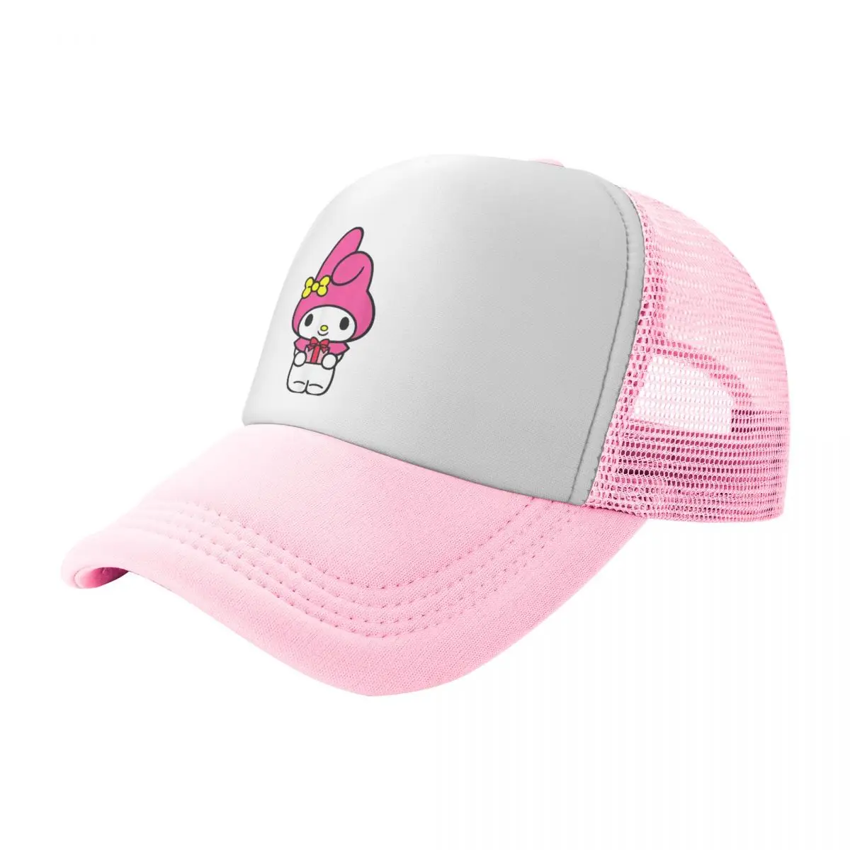 Adult My Melody Trucker Hats Fitted Mesh Baseball Cap Snapback Caps Hat Sun Hats Adjustable Sports Cap Spring