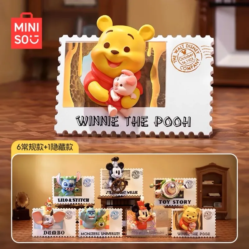 

MINISO Blind Box Disney Anniversary Retro Stamp Trendy Toy Figure Ornaments Birthday Memorial Gift