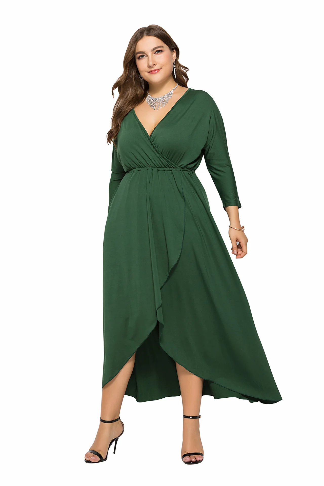 Neue plus Größe Lange Sommer Dr Frauen Casual Kleidung Polyester Faser 80% Polyurethan Elastische Faser 20% Damen Faionable Kleid