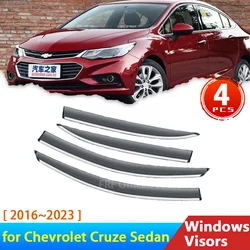 4x Deflectors for Chevrolet Cruze J400 2016~2023 2022 Astra Sedan Accessories Windshield Car Side Window Visor Trim Rain Eyebrow