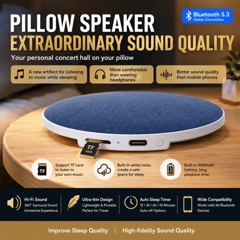 New Hot Mini Wireless Sleeping Bluetooth Speaker Nature Sound Soundbar MP3 Player Portable Ultra Thin Timed Shutdown Sound Box