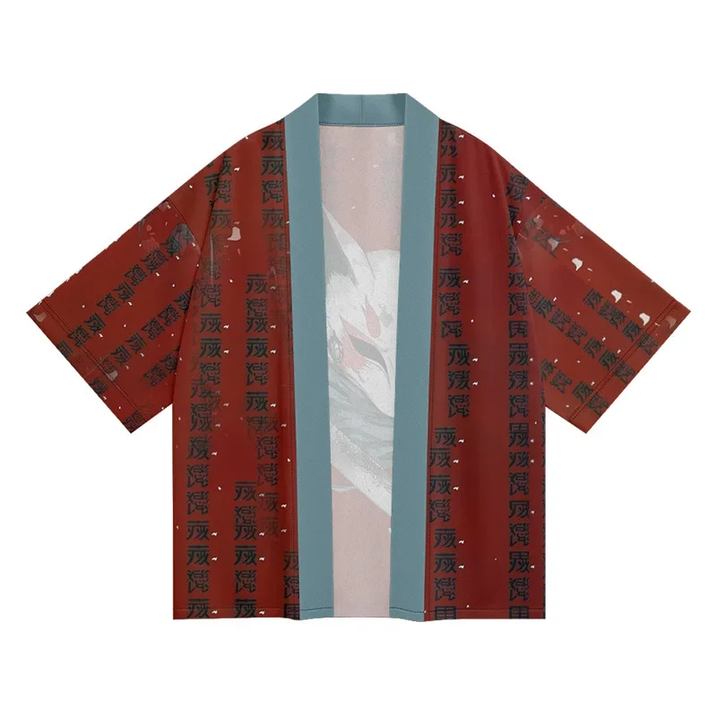 

Кардиган оверсайз, юката, уличная одежда, топы, много стилей с принтом лисы, японское аниме, кимоно, лето 2021, женские и мужские косплей хаори