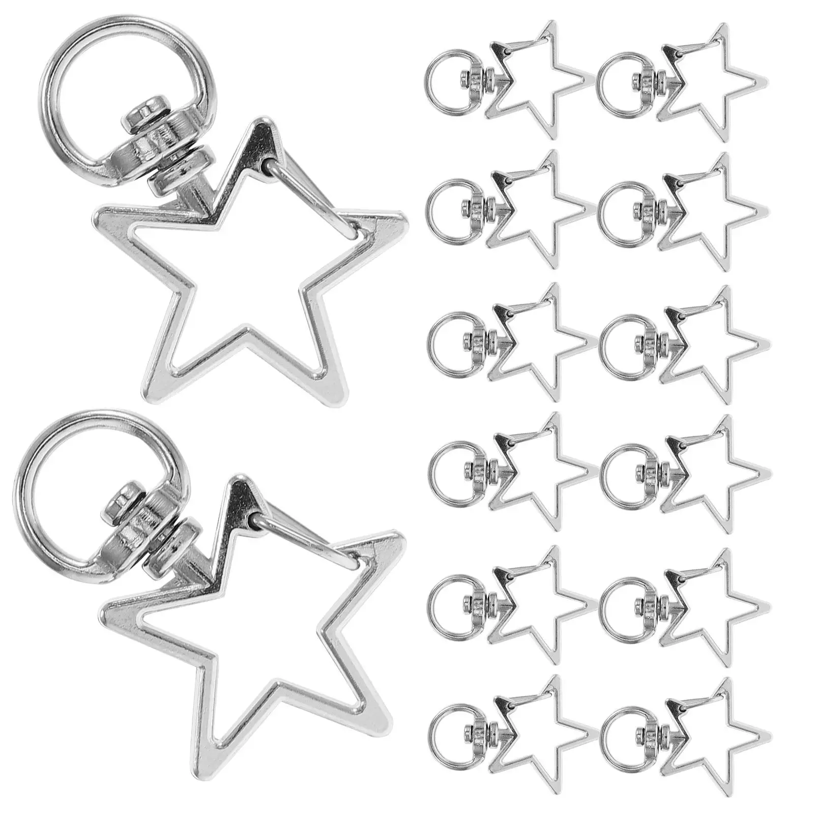 

50 Pcs Pentagram Keychain High-end Alloy Key Holder Star Shape Metal Keyring Business Lightweight Durable Gift