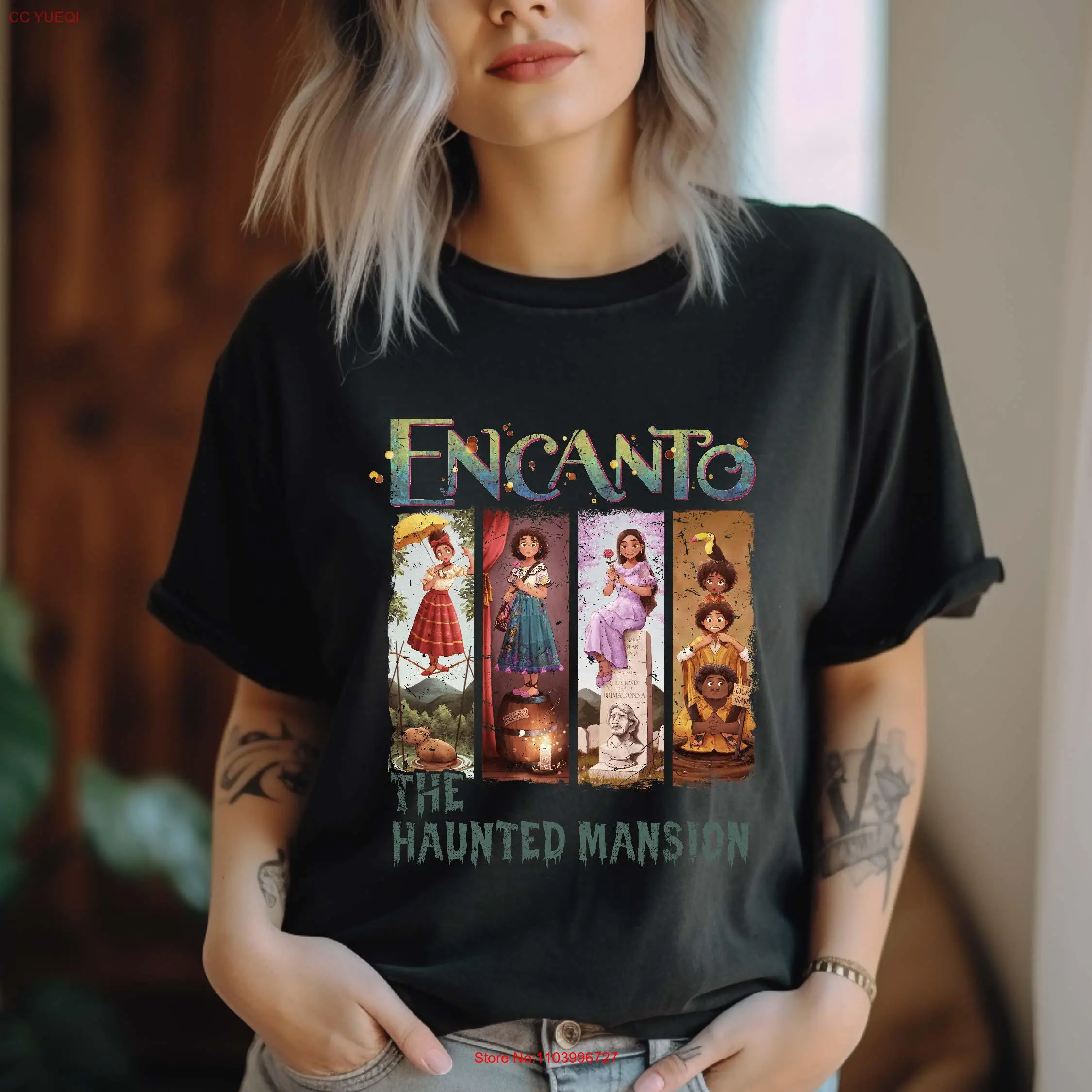 Encanto The Haunted Mansion T Shirt Halloween Matching Hitchhiking Ghosts Spooky Season Party Trick Or Trea