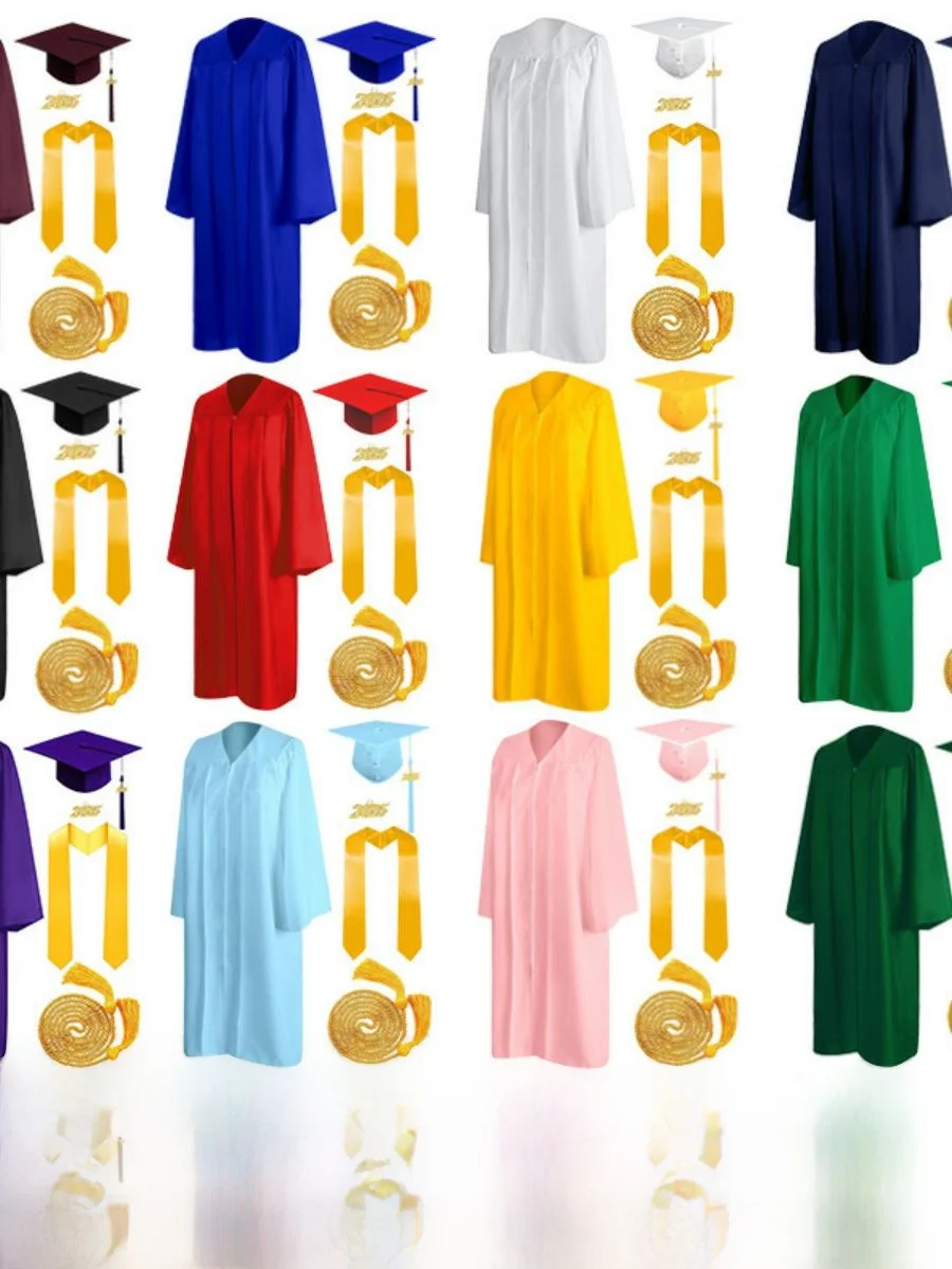

Новый комплект выпускной мантии с кисточкой, академическая мантия для выпускников средней школы и университета, выпускной костюм для студентов
