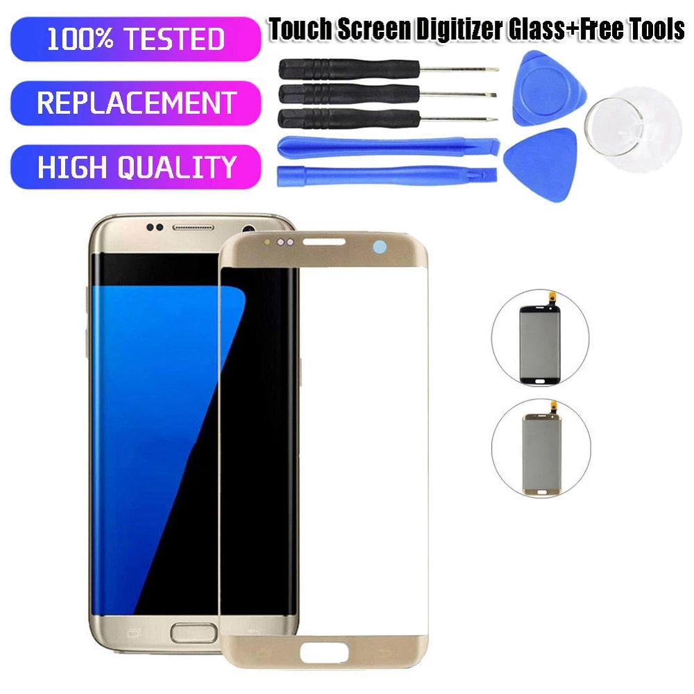 for Samsung Galaxy S7 Edge G935 Contact Screen Digitizer Glass with Tools Gold