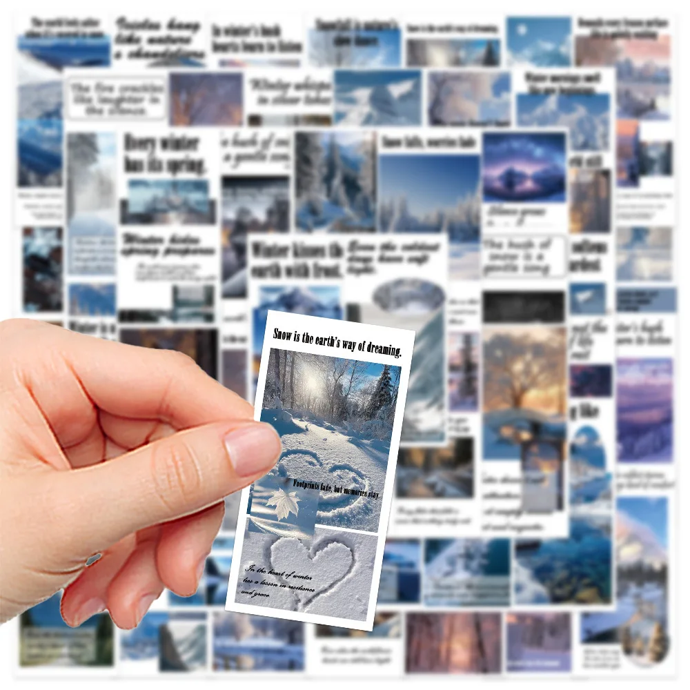 10/50PCS Winter Graffiti Stickers English Phrase Cartoon Decal DIY Luggage Phone Guitar Scrapbook Waterproof Sticker Kid Toys