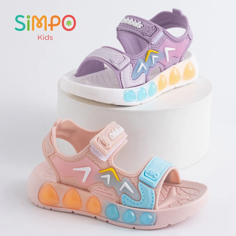 

One Pairs of Children' Fashion Sport Sandals Breathable Wear-resistant Soft Shoes With Adjustable Velcro For Boys & Girls