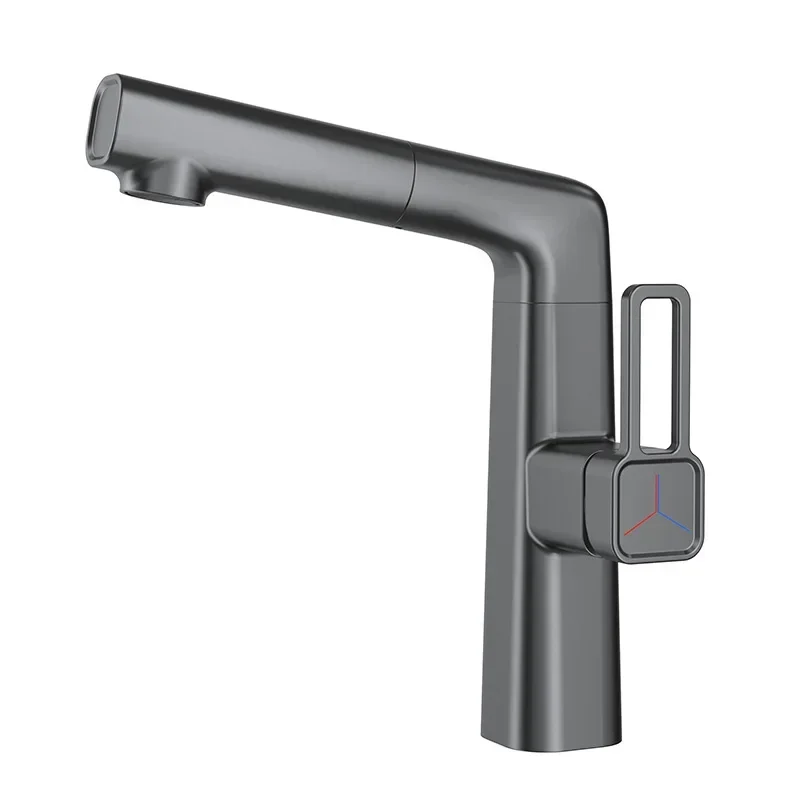 

All-copper faucet pull-out type liftable hot and cold bathroom wash basin wash table face faucet MT2519