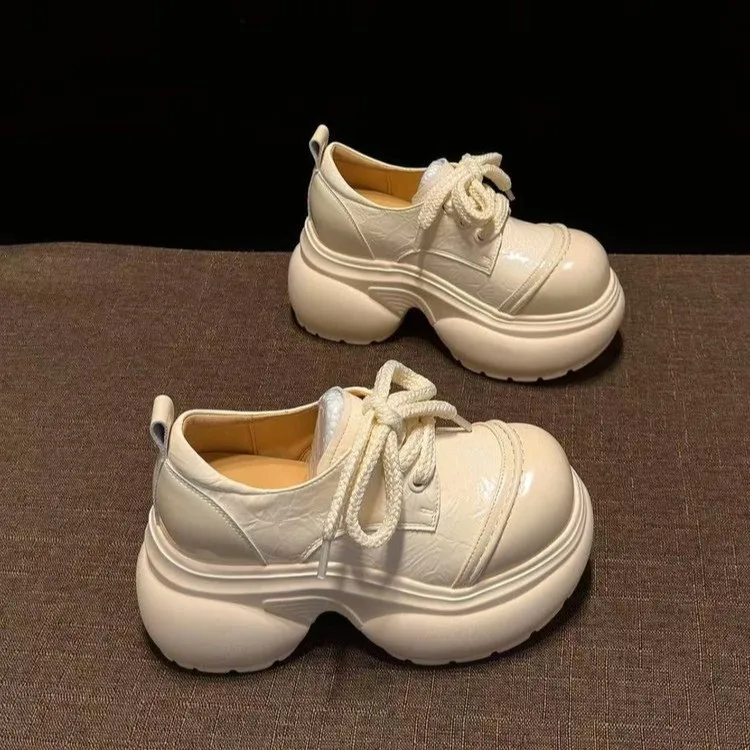 Women's Thick-Soled Height-Increasing Loafers,2026 Spring and Autumn New Versatile Fashionable British-Style Small Leather Shoes
