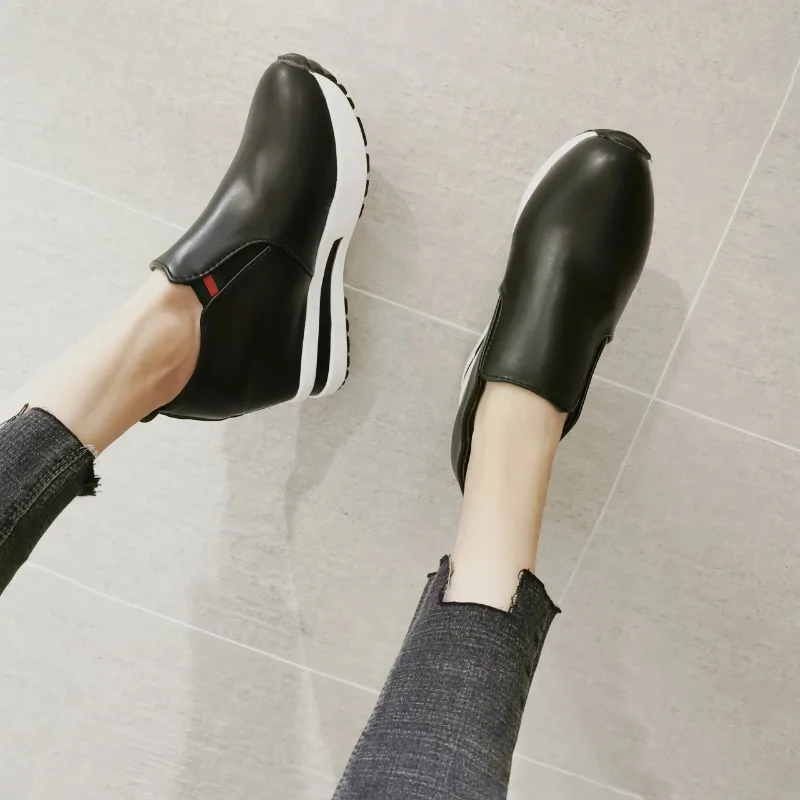 Silver Platform Hidden Heel Women Casual Platform Shoes Woman Sneakers Shoes for Women Height Increasing Wedges Shoes