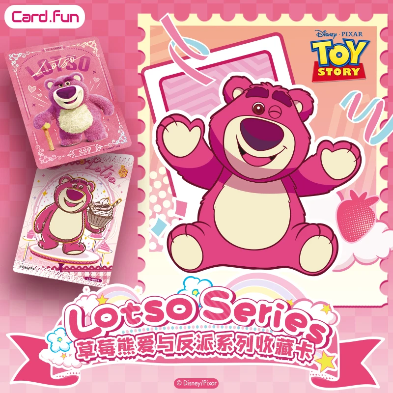 Genuine New Disney Lots-o-Huggin Bear Card Strawberry Bear Love and Villains Series Cartoon Character Collection Cards Toy Gifts